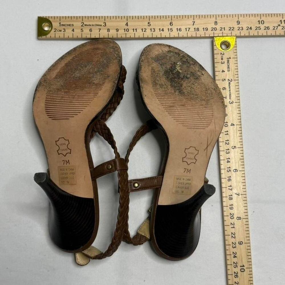 Michael Kors Vintage Brown Leather 4” heels Perfect GoingOut Casual Heels size 7 - Picture 6 of 8